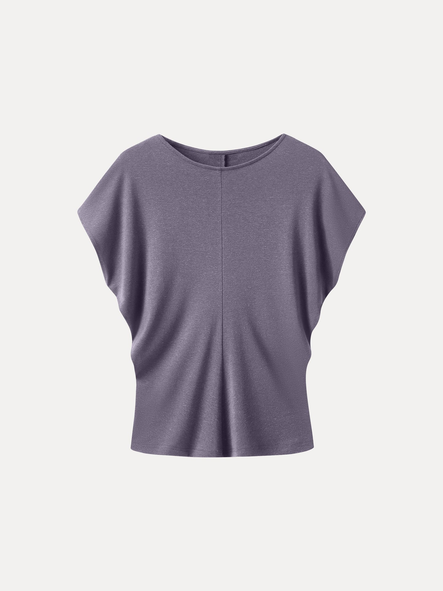 Linen-Blend Round Neck Relaxed Summer Top