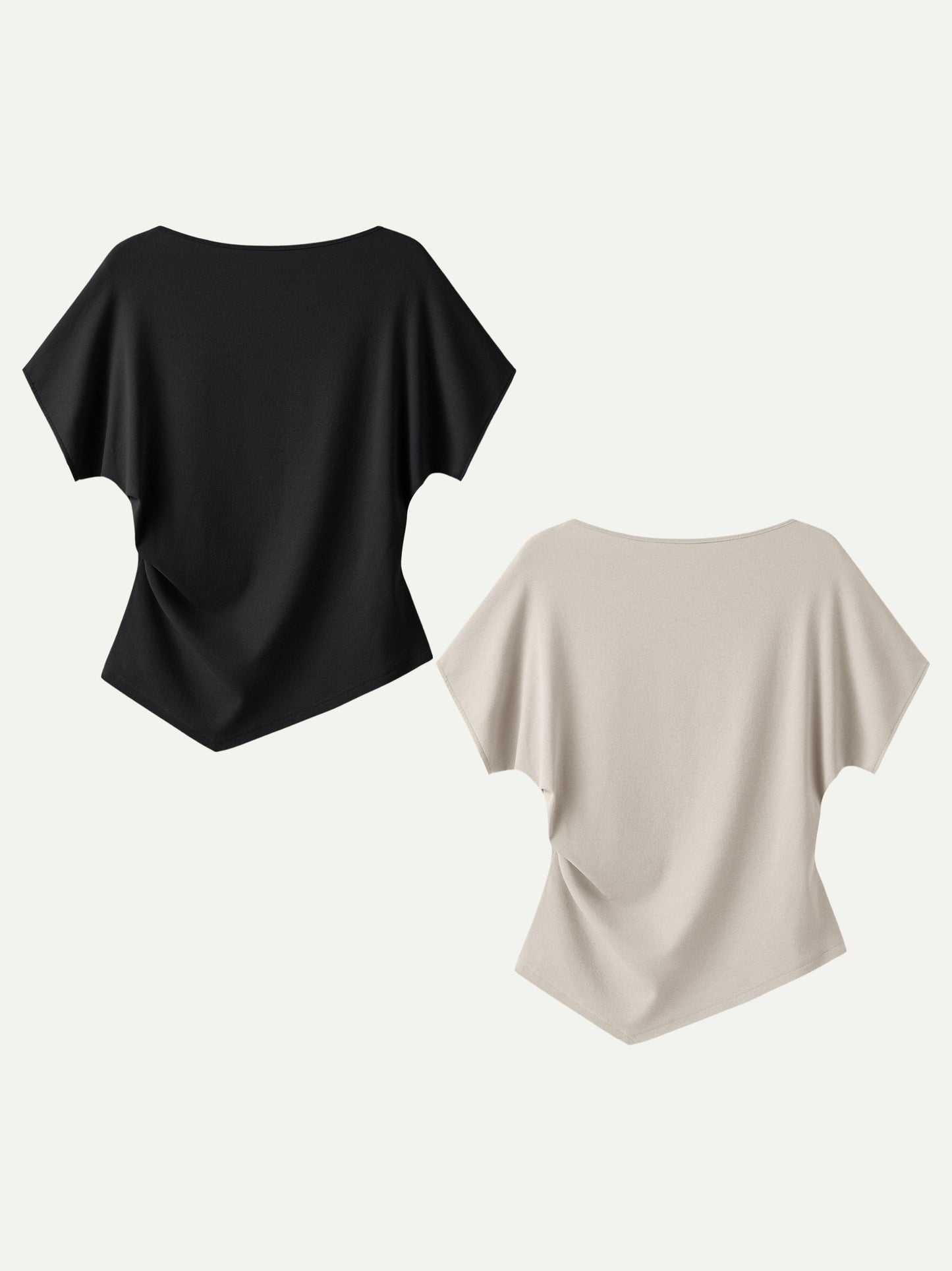 Cotton Lyocell Boatneck Angled Summer Tee