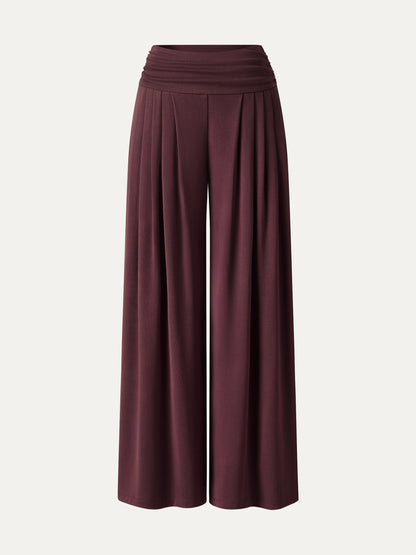 Sandwashed Super Flowy Tucked Palazzo Pant with Pockets