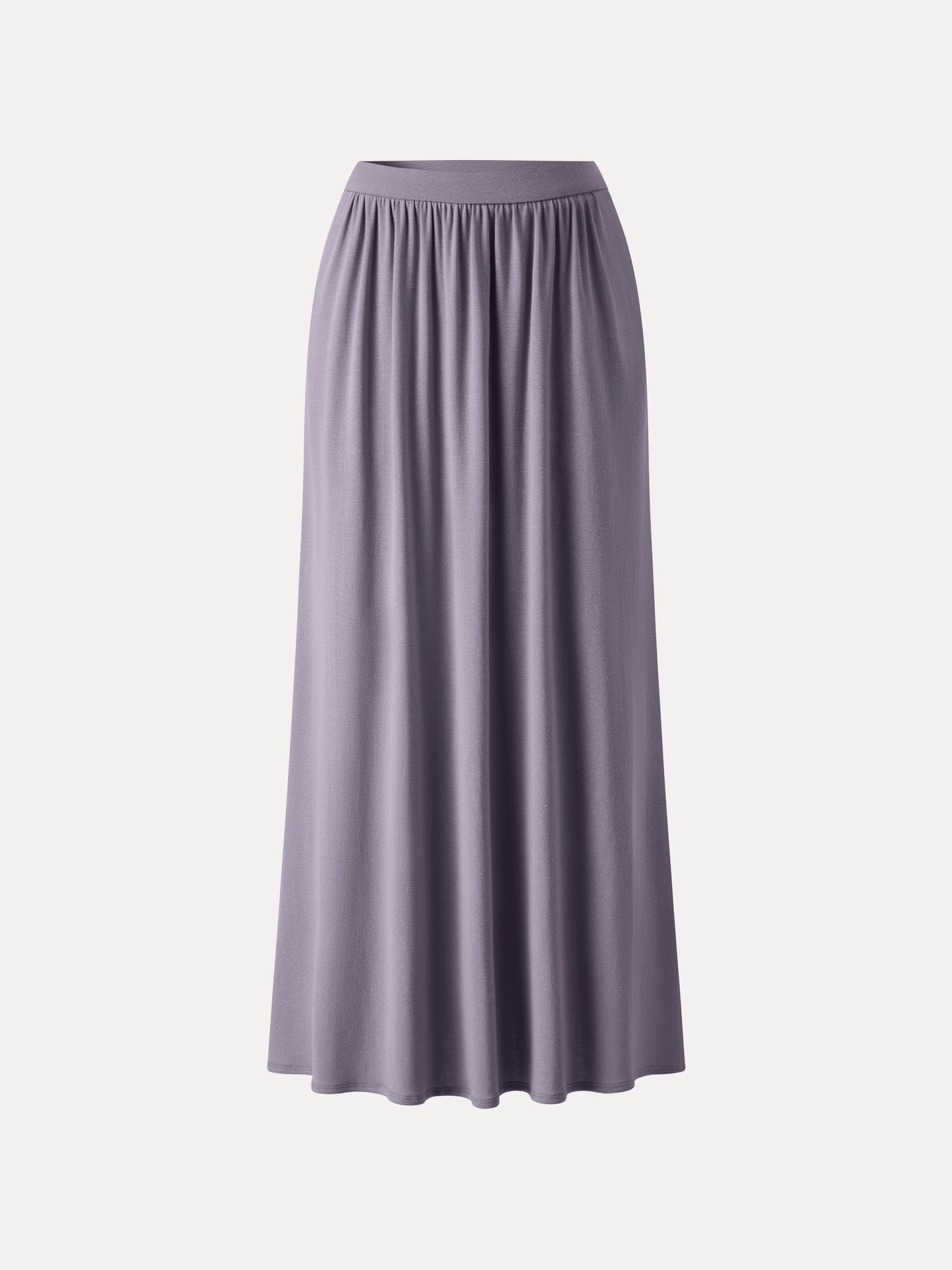 Soft Linen Knit Gathered A-Line Maxi Skirt with Pockets