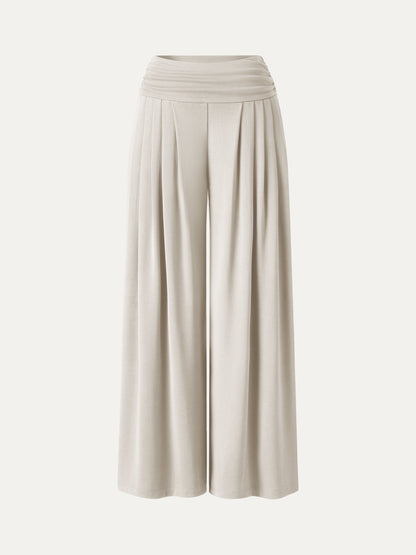 Sandwashed Super Flowy Tucked Palazzo Pant with Pockets