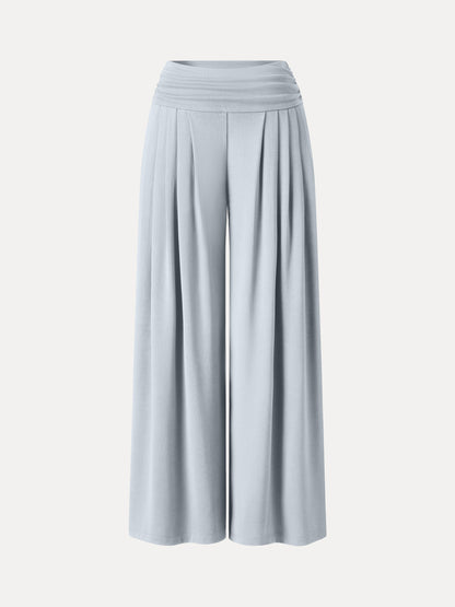 Sandwashed Super Flowy Tucked Palazzo Pant with Pockets