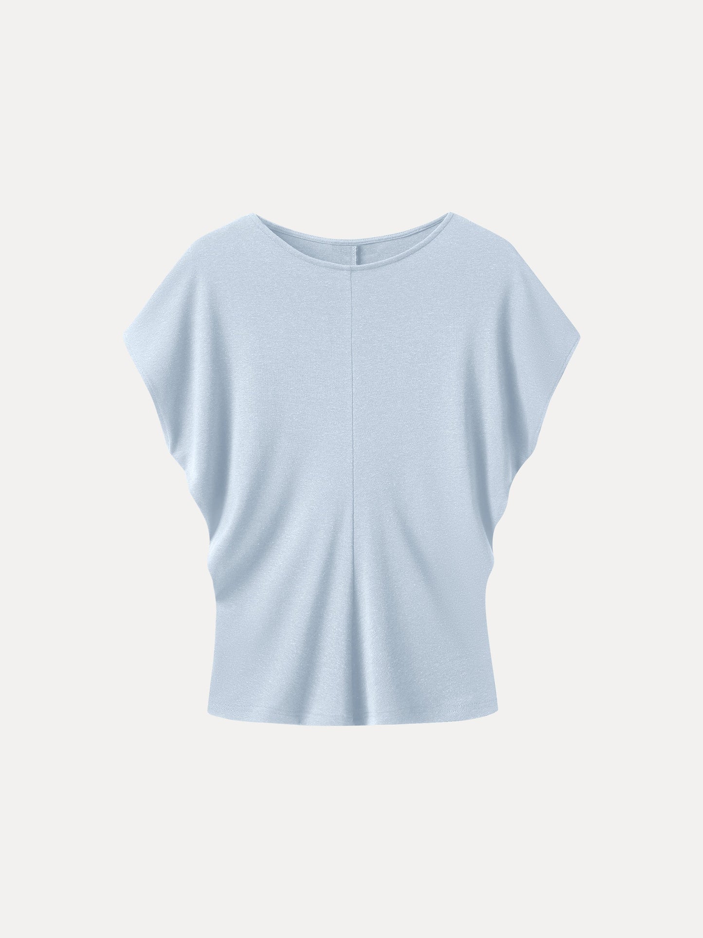 Linen-Blend Round Neck Relaxed Summer Top