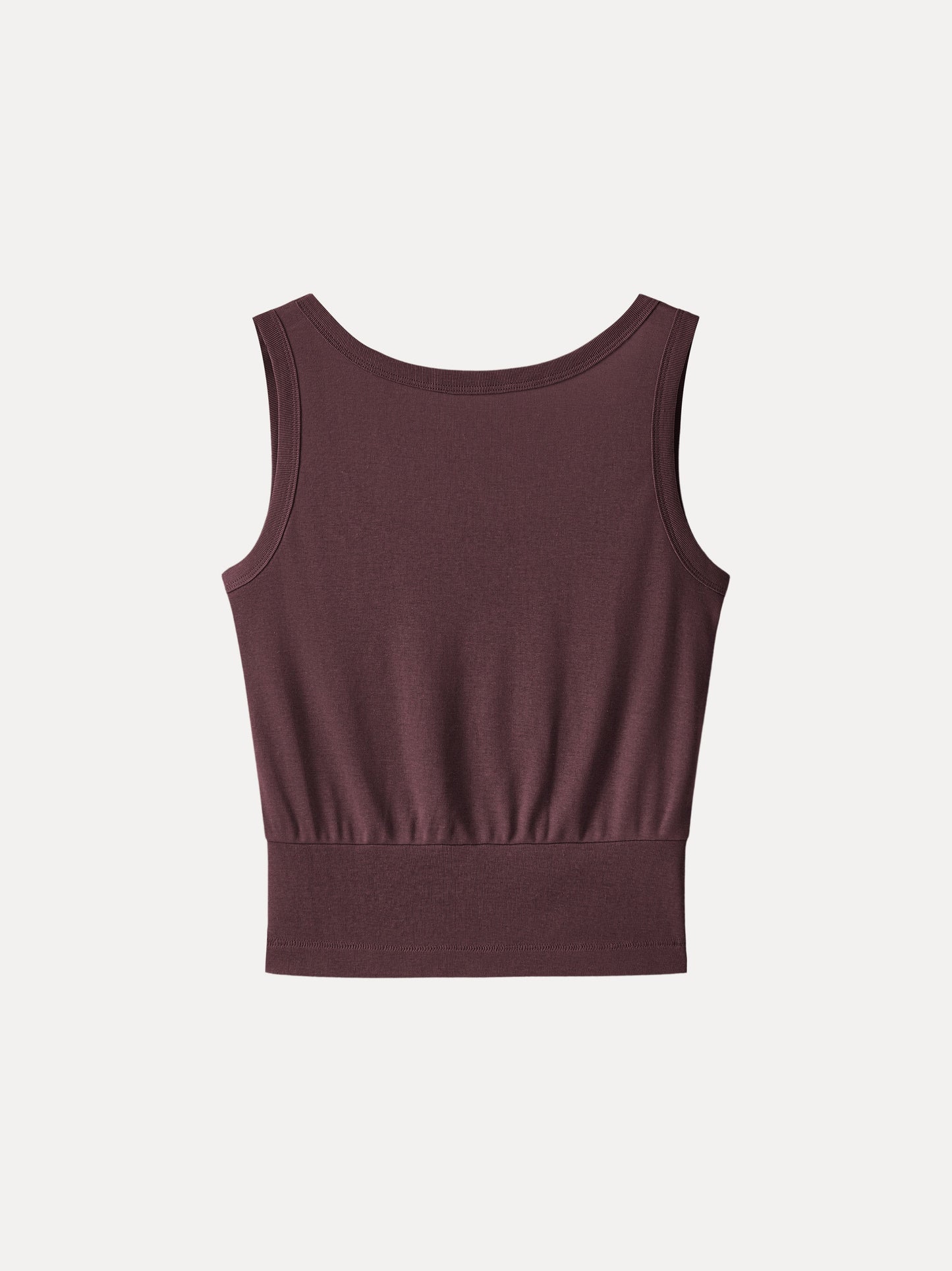 Cotton-Linen Blend Reversible Boatneck Low Back Top