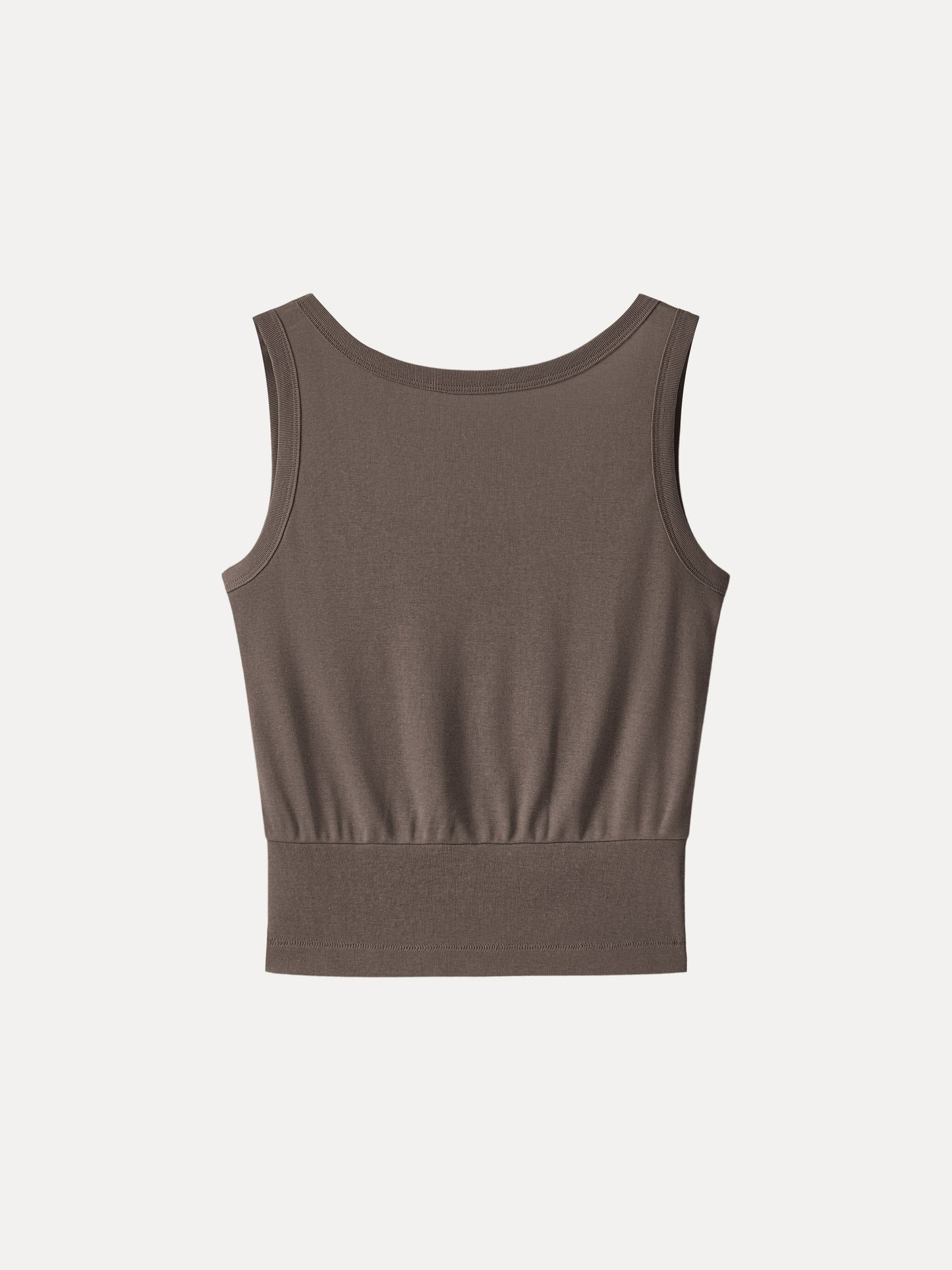 Cotton-Linen Blend Reversible Boatneck Low Back Top