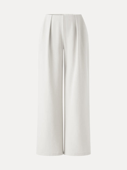Airy Stretch Linen Wide Flare Pant with Pockets