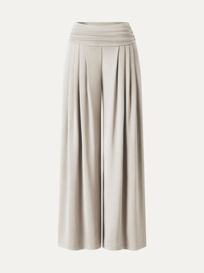 Sandwashed Super Flowy Tucked Palazzo Pant with Pockets