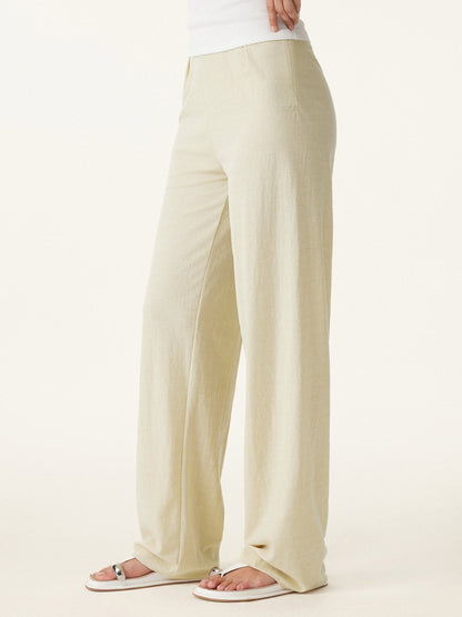 Wrinkle-resistant Cotton-linen Straight Leg Pant