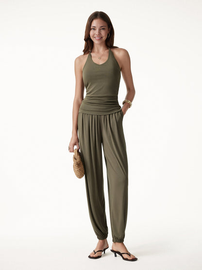 Sandwashed Modal Ultra-Soft High Rise Balloon Pants with Pockets