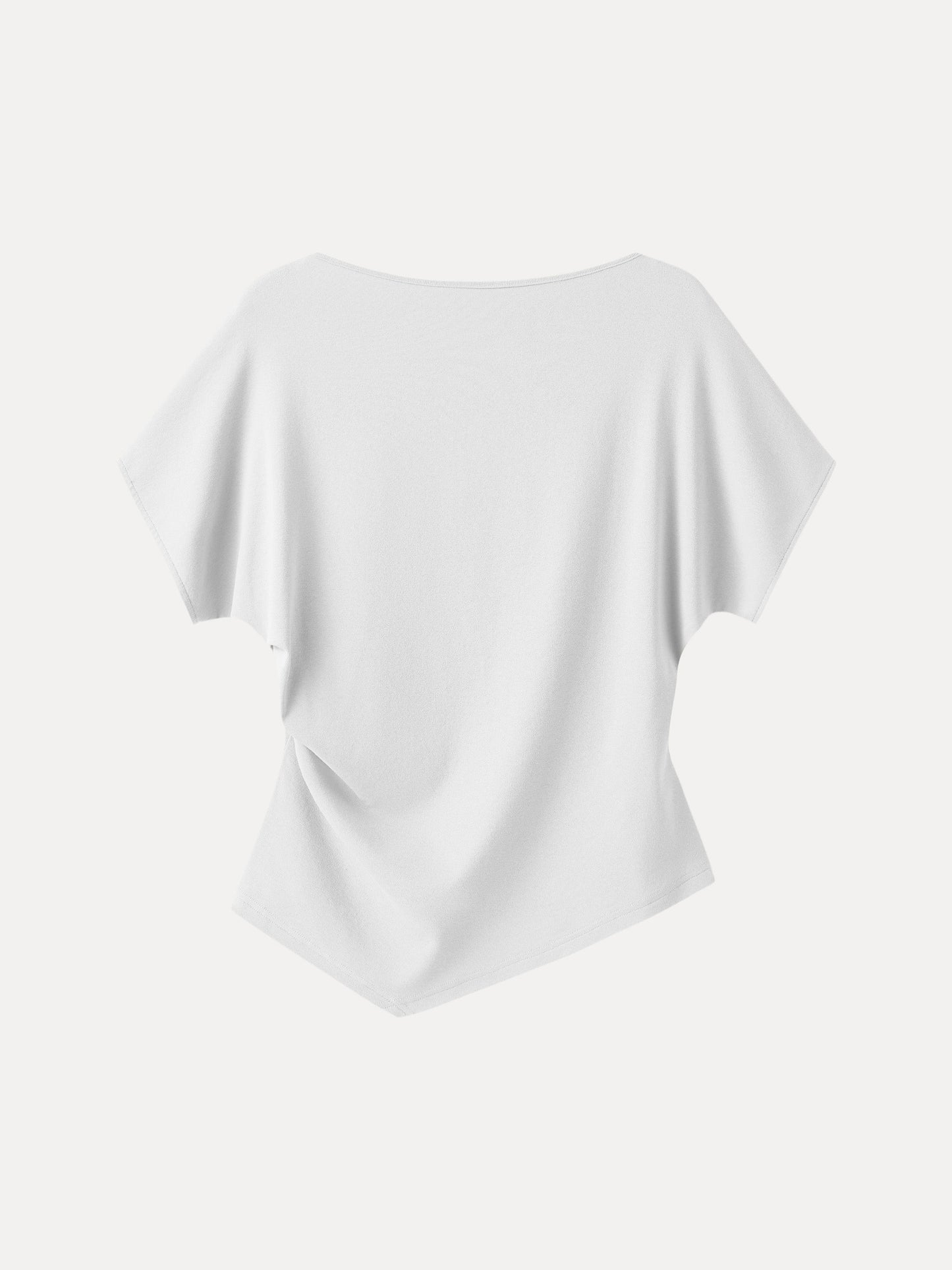 Cotton Lyocell Boatneck Angled Summer Tee