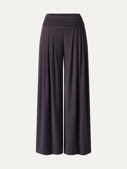 Sandwashed Super Flowy Tucked Palazzo Pant with Pockets