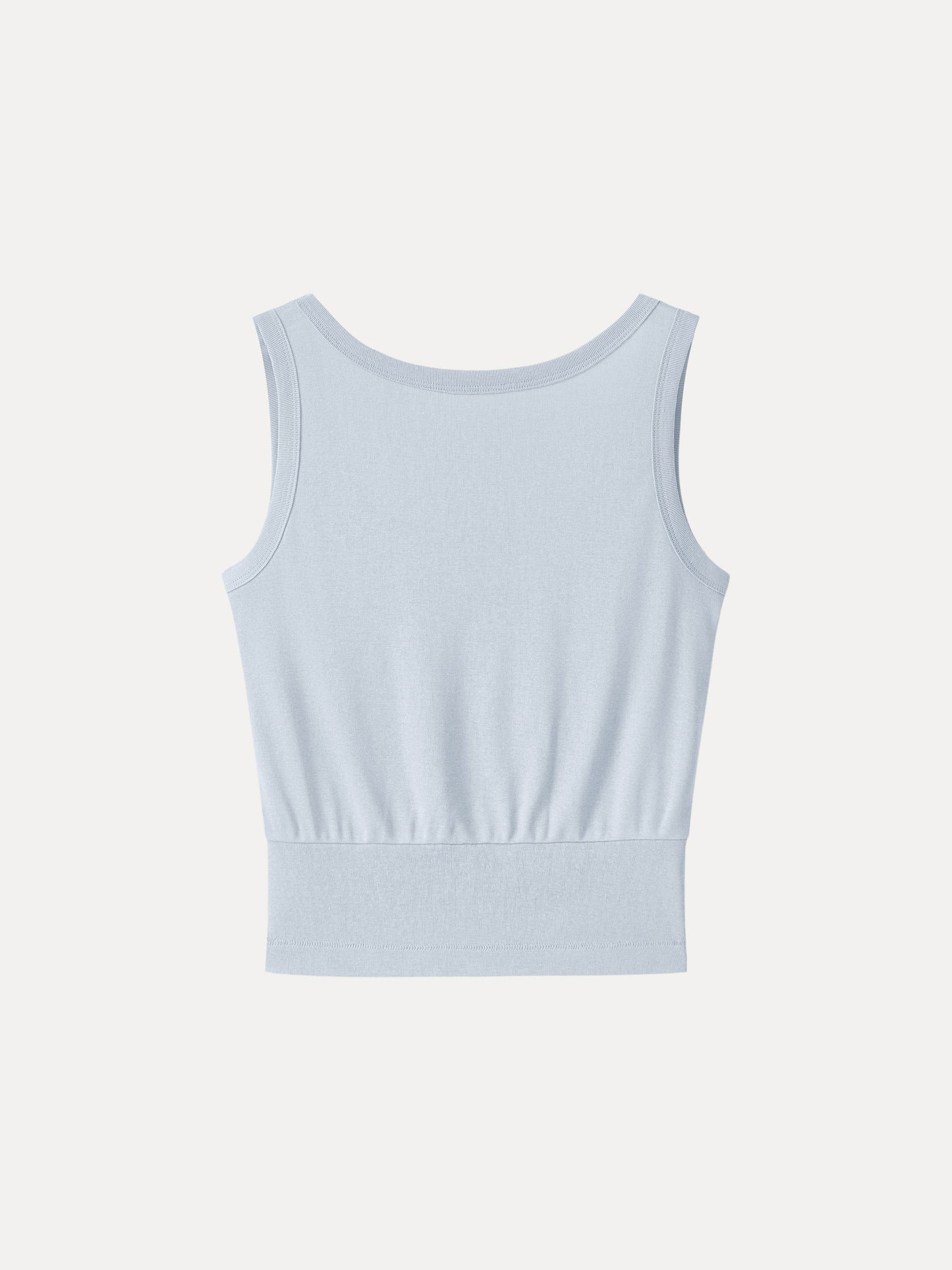 Cotton-Linen Blend Reversible Boatneck Low Back Top