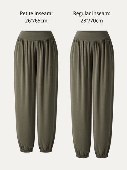 Sandwashed Modal Ultra-Soft High Rise Balloon Pants with Pockets