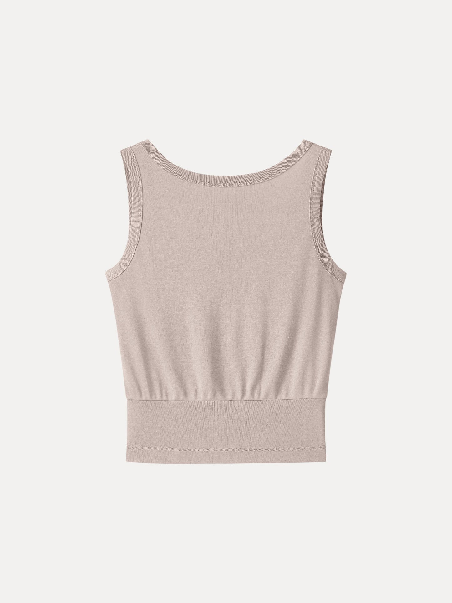 Cotton-Linen Blend Reversible Boatneck Low Back Top