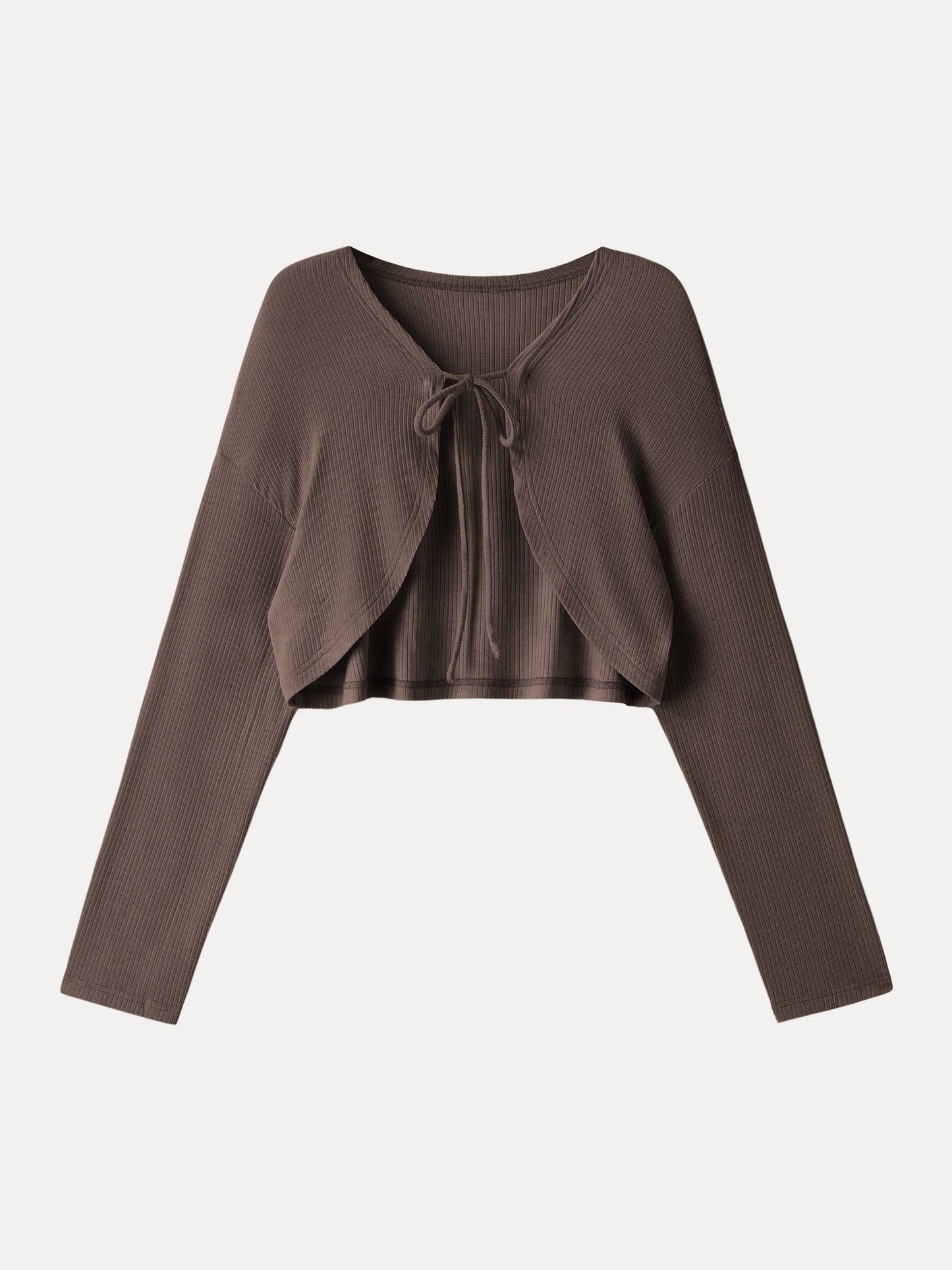 Textured Summer Cropped Cardigan with Tie