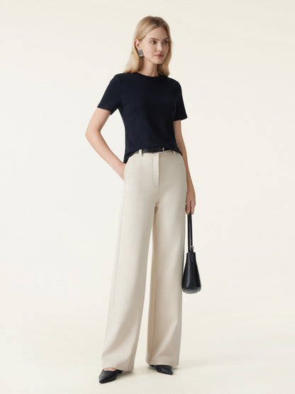 2Pcs Set Tucked Angled Tank & Mid Rise Wide Leg Trousers