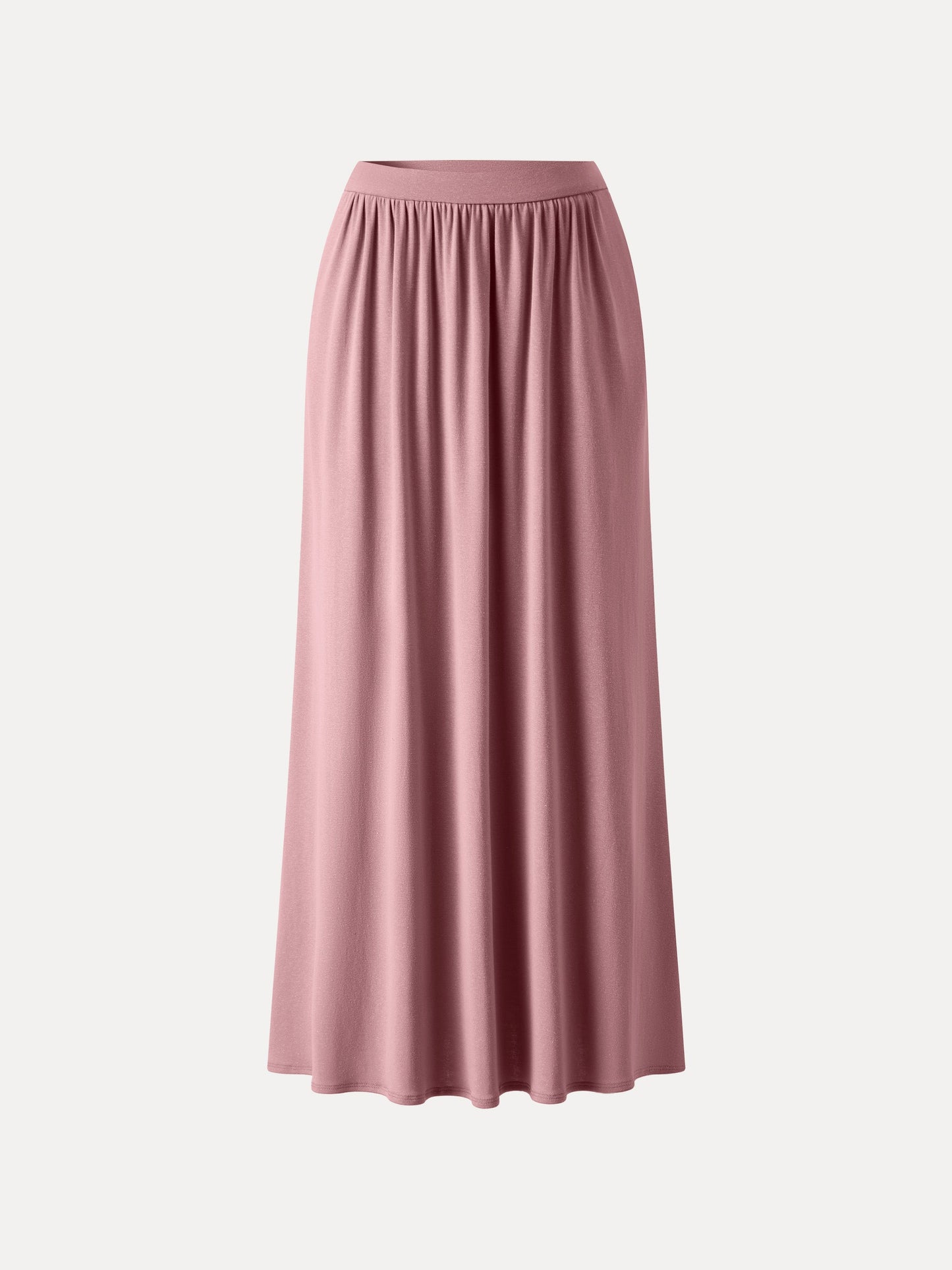 Soft Linen Knit Gathered A-Line Maxi Skirt with Pockets
