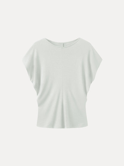 Linen-Blend Round Neck Relaxed Summer Top