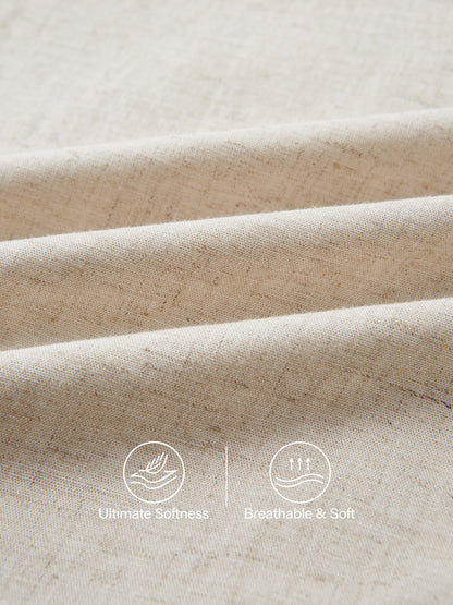 European Linen Smocked Waist Skirt with Pockets