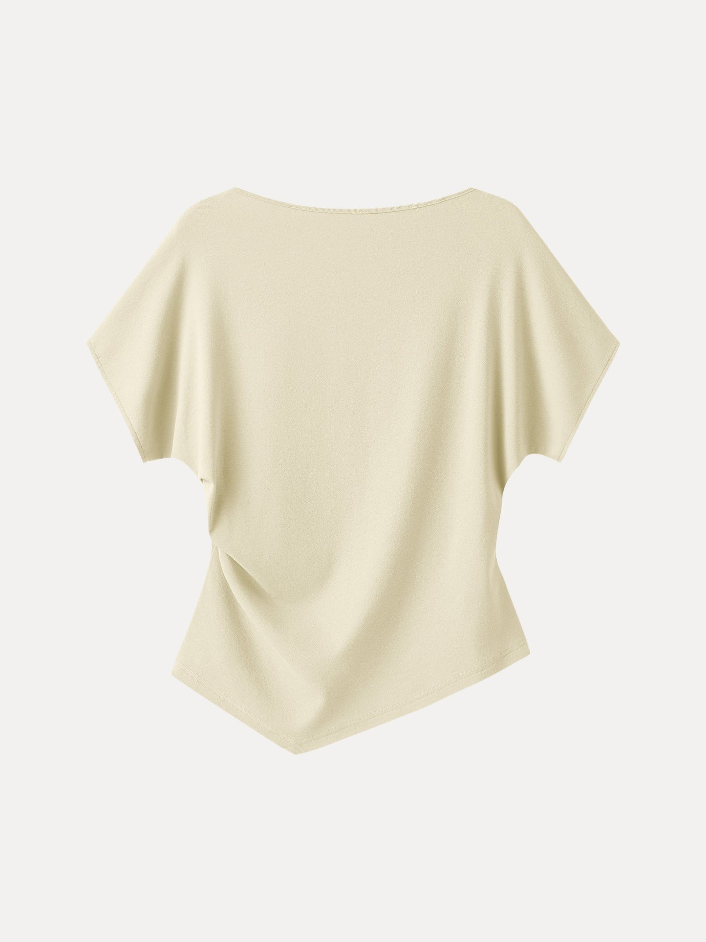 Cotton Lyocell Boatneck Angled Summer Tee