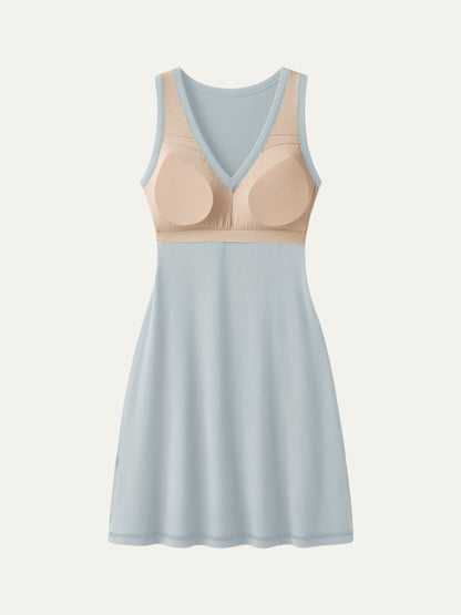 Flattering V-neck A-line New Airy Bra Tank Dress