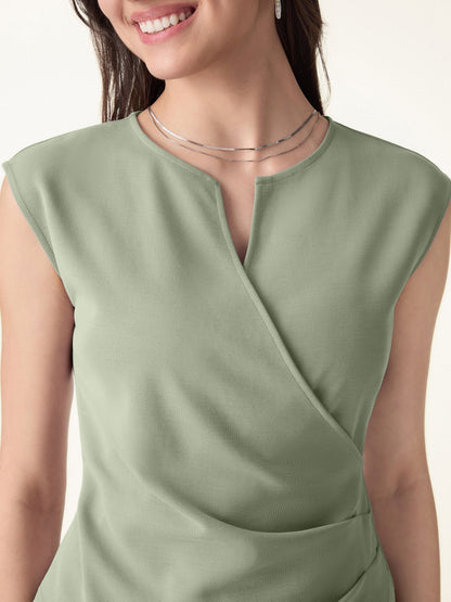 2Pcs Set Tucked Angled Tank & Mid Rise Wide Leg Trousers