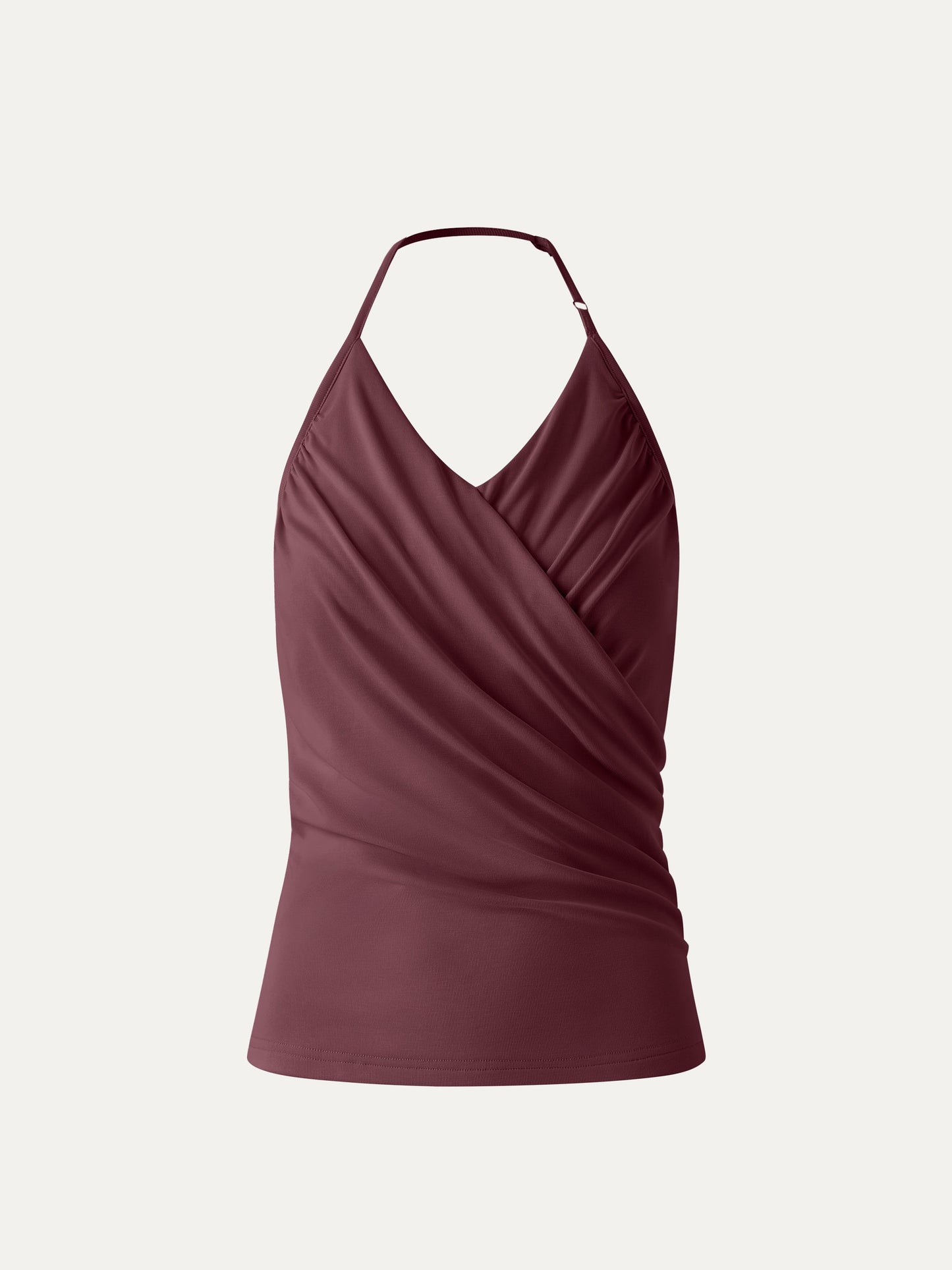 Modal Halter Neck Surplice Ruched Bandless Bra Top
