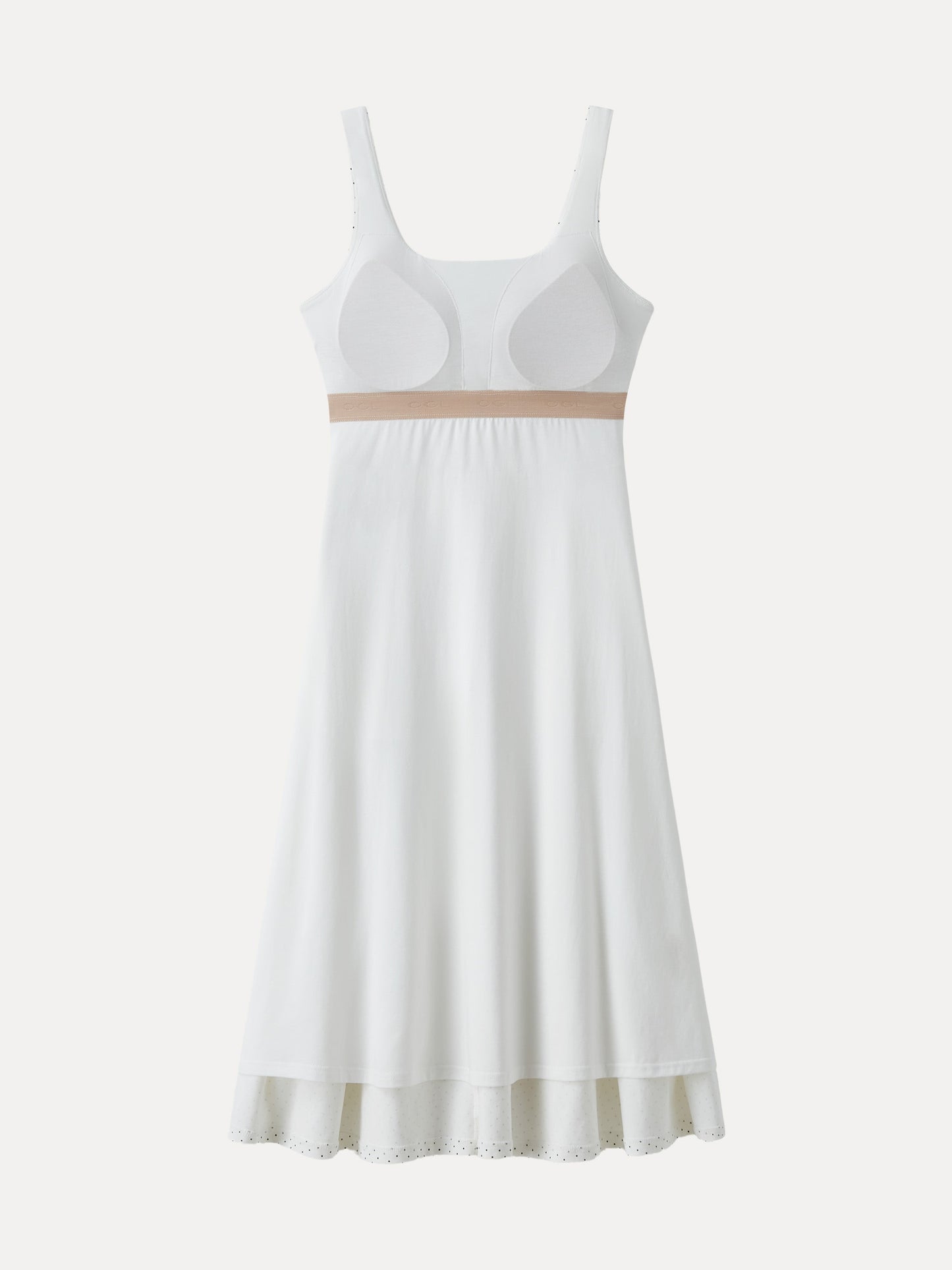 Stretch Cotton Polka Dot Square Neck Midi Bra Dress with Pockets Limited Edition
