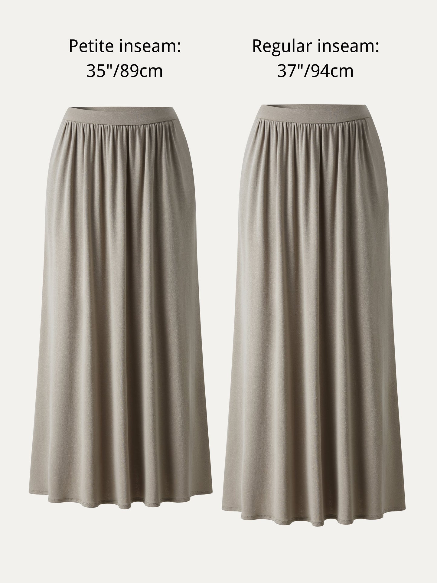 Soft Linen Knit Gathered A-Line Maxi Skirt with Pockets