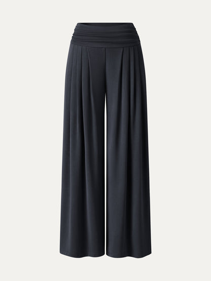 Sandwashed Super Flowy Tucked Palazzo Pant with Pockets