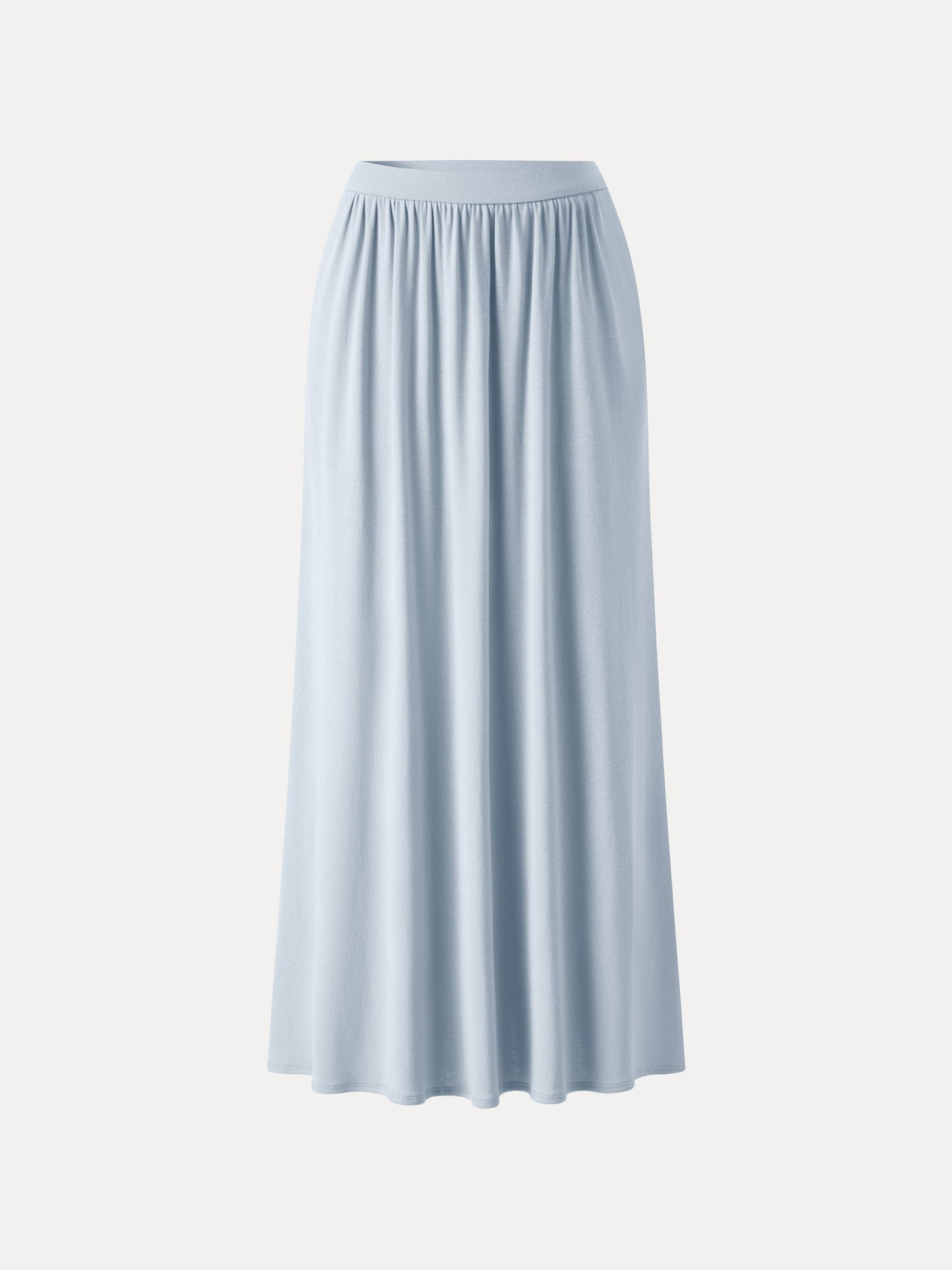 Soft Linen Knit Gathered A-Line Maxi Skirt with Pockets