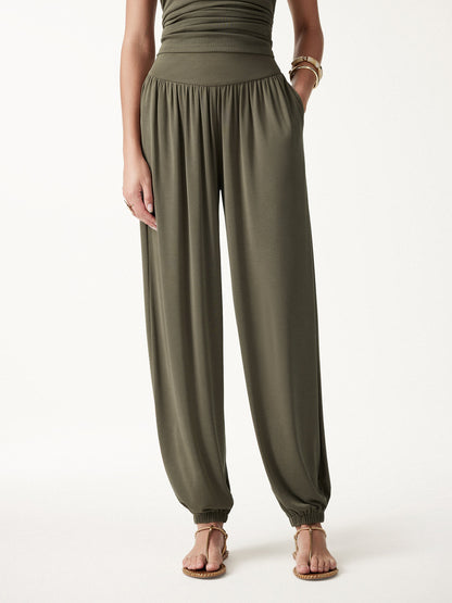 Sandwashed Modal Ultra-Soft High Rise Balloon Pants with Pockets