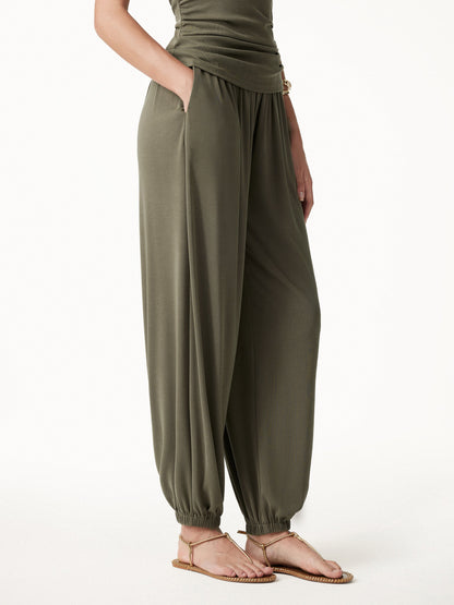 Sandwashed Modal Ultra-Soft High Rise Balloon Pants with Pockets