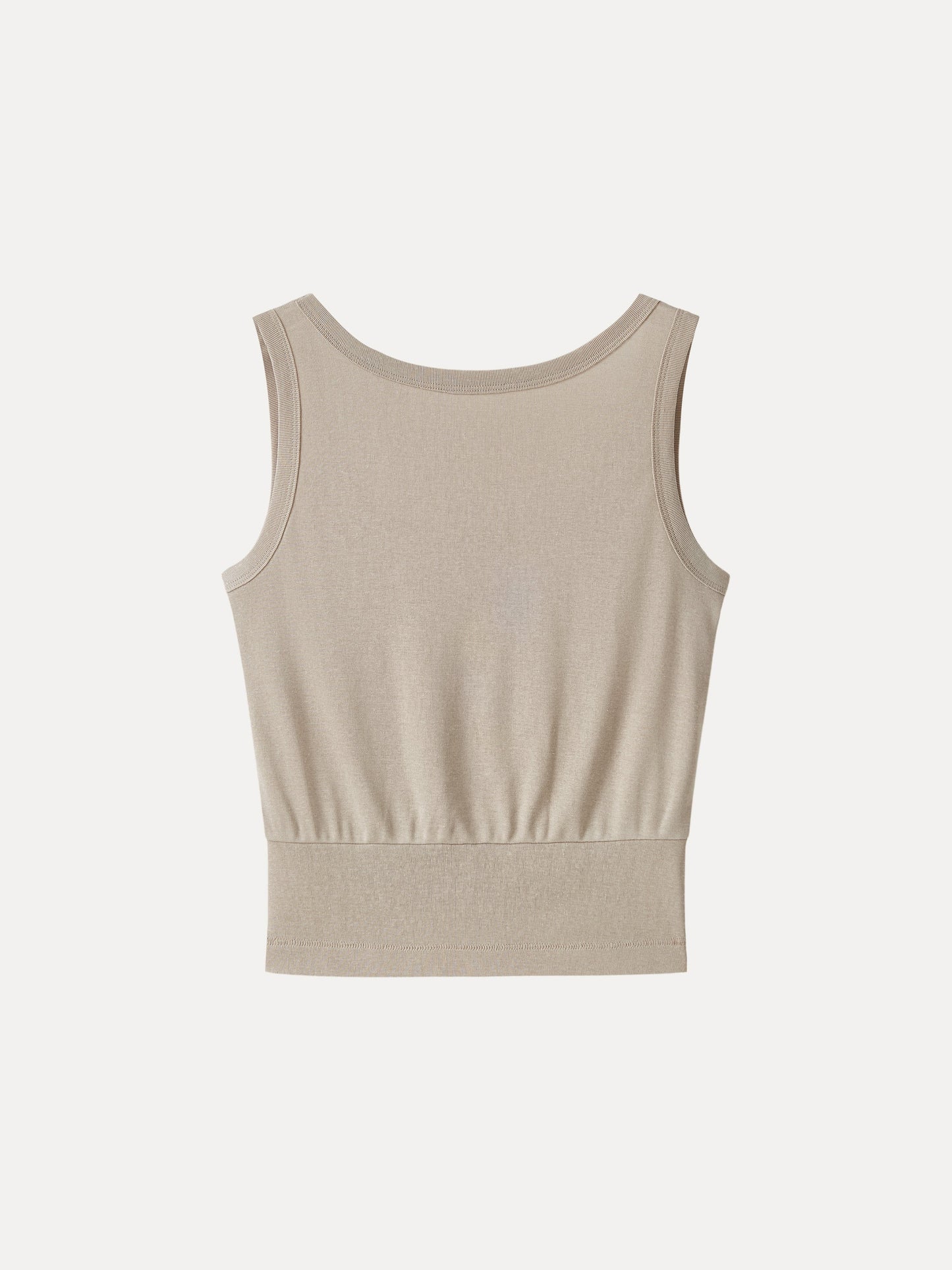 Cotton-Linen Blend Reversible Boatneck Low Back Top