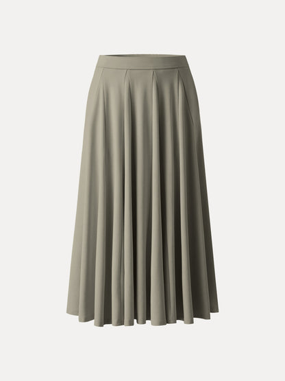 Lyocell Blend Volume Skirt with Pockets