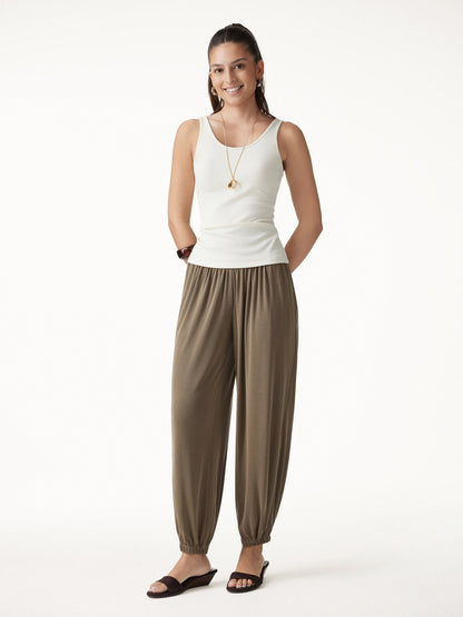 Sandwashed Modal Ultra-Soft High Rise Balloon Pants with Pockets