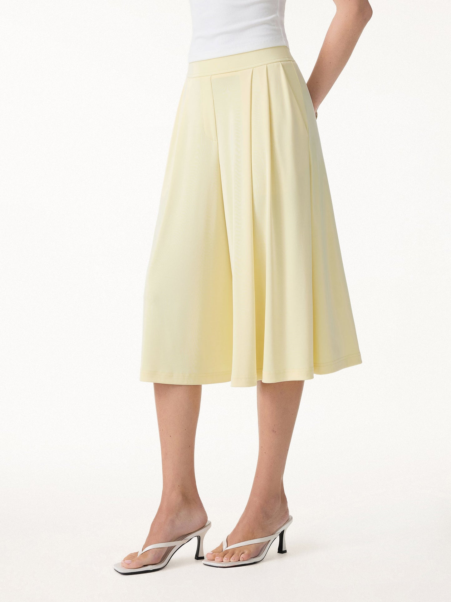 Sandwashed Super Flowy Cropped Palazzo Leg Pant with Pockets