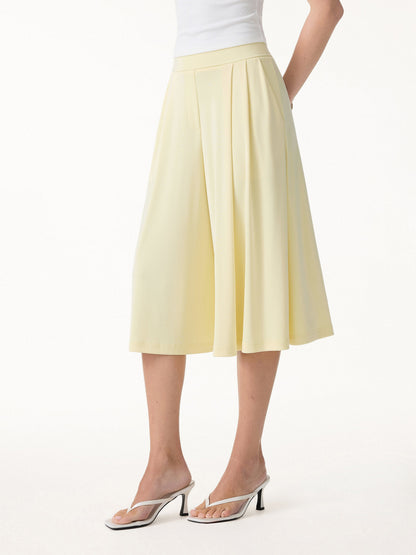 Sandwashed Super Flowy Cropped Palazzo Leg Pant with Pockets