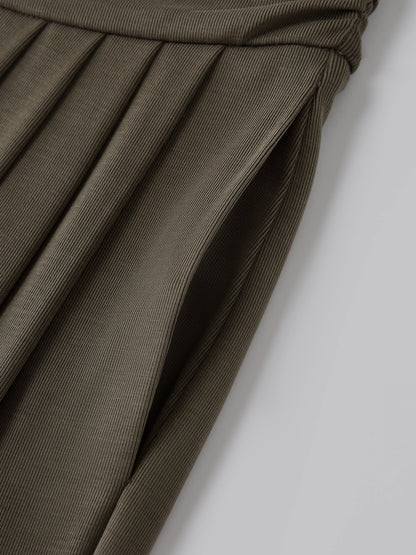 Sandwashed Super Flowy Tucked Palazzo Pant with Pockets