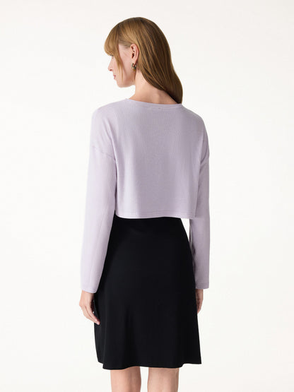 Textured Summer Cropped Cardigan with Tie