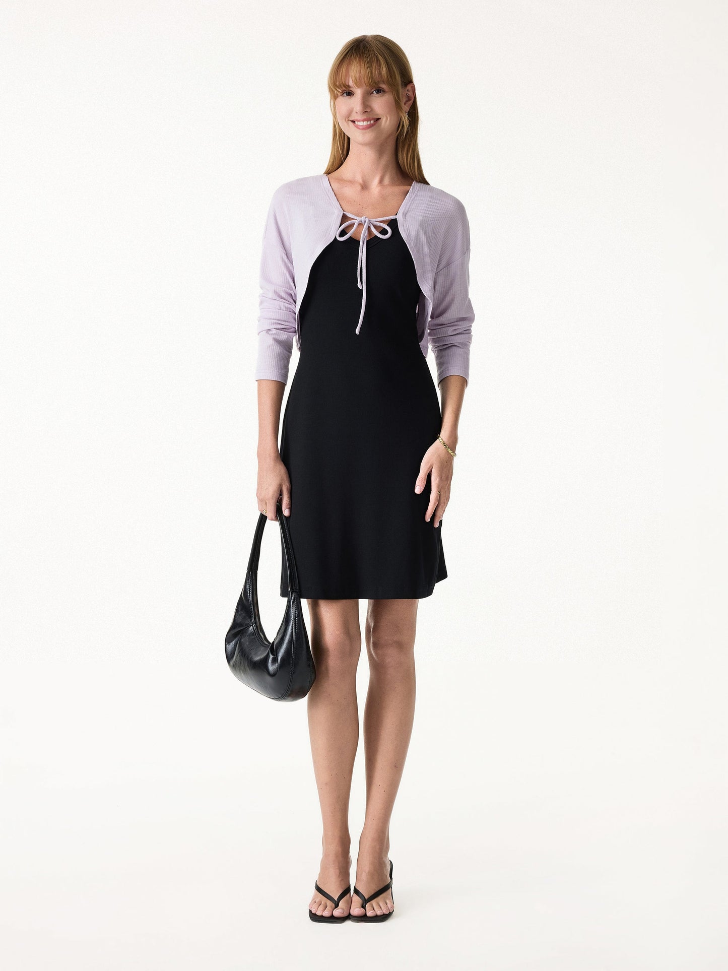 Textured Summer Cropped Cardigan with Tie