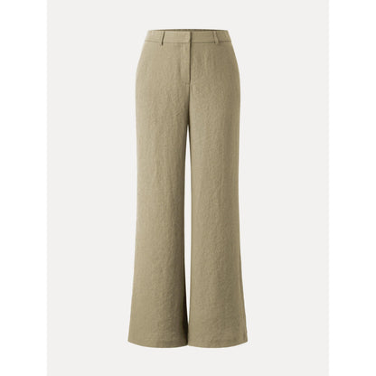 European Linen Mid Rise Flared Pant with Pockets