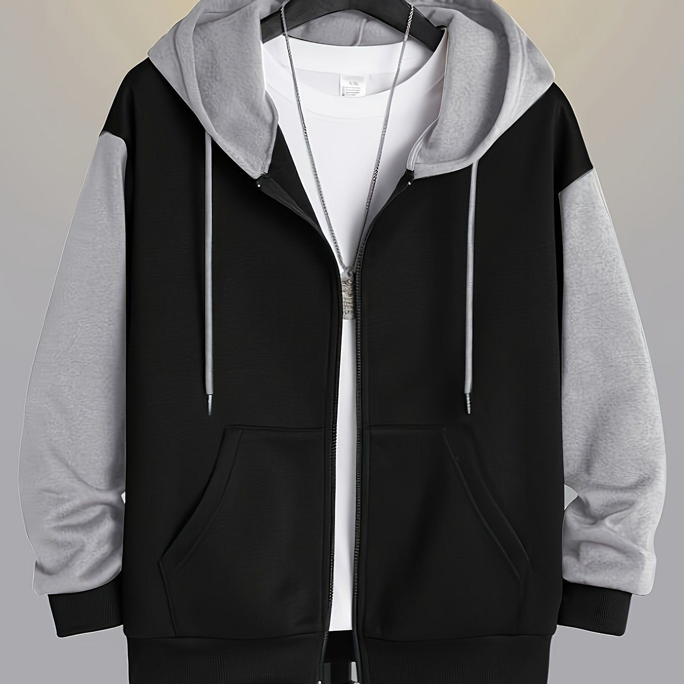 Dervan | Men's Color Block Full Zip Hooded Sweatshirt - Image 17