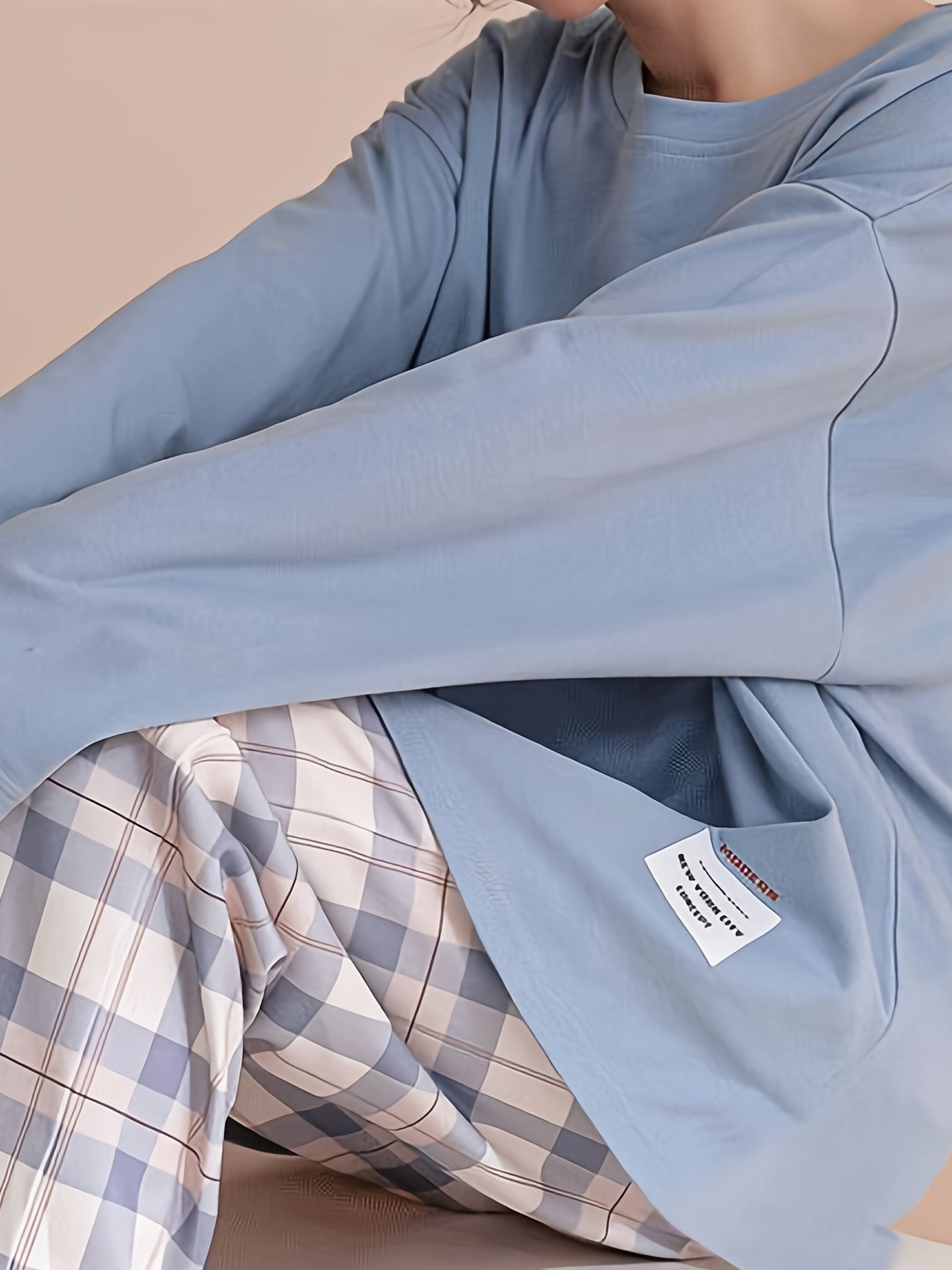 Sylvara | Women's Plaid Long Sleeve Pullover Set - Image 11