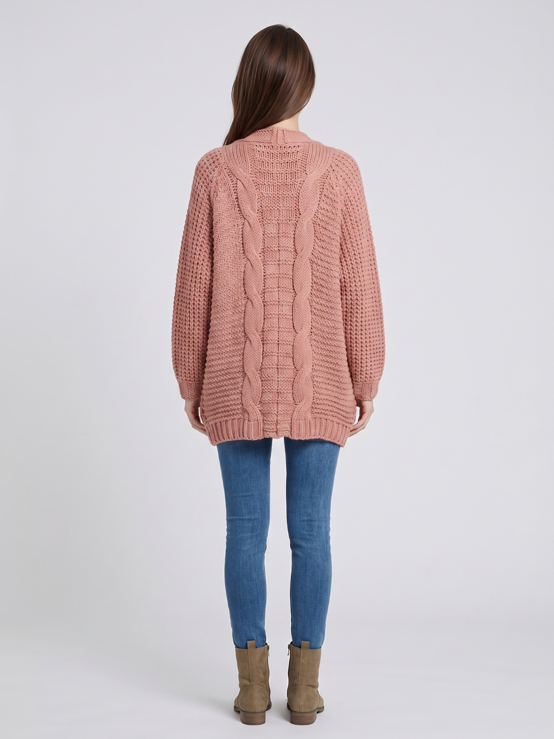 Virelle | Women's Open V-Front Batwing Knit Cardigan - Image 7