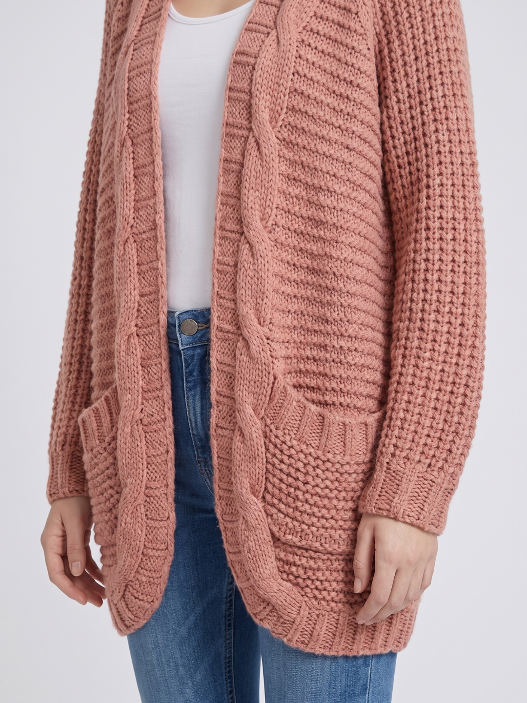 Virelle | Women's Open V-Front Batwing Knit Cardigan - Image 9