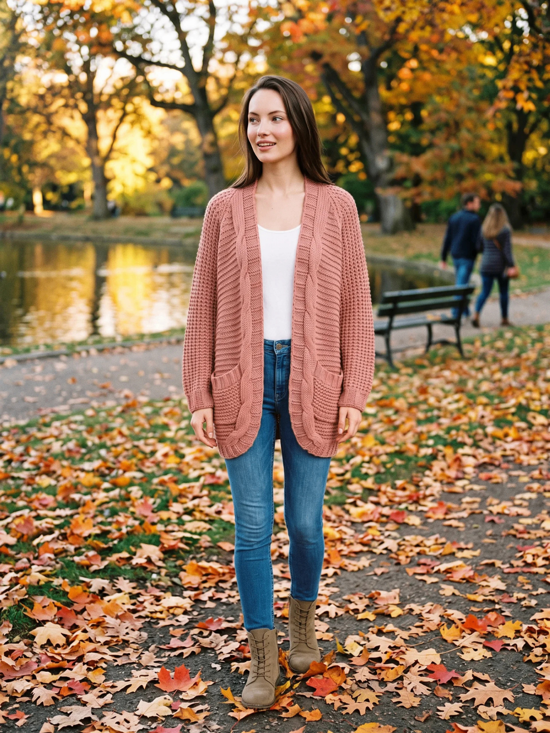 Virelle | Women's Open V-Front Batwing Knit Cardigan - Image 11