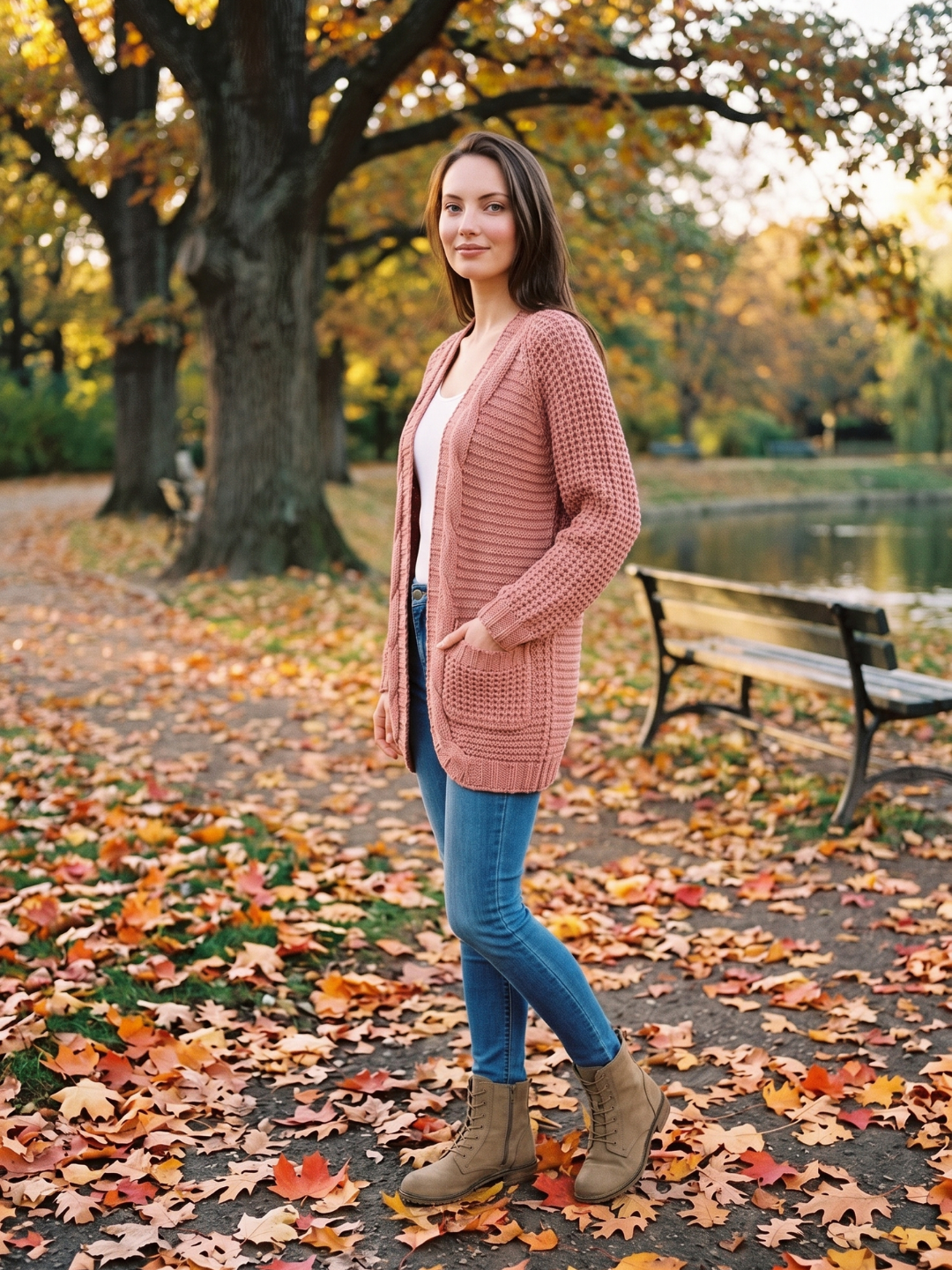 Virelle | Women's Open V-Front Batwing Knit Cardigan - Image 12