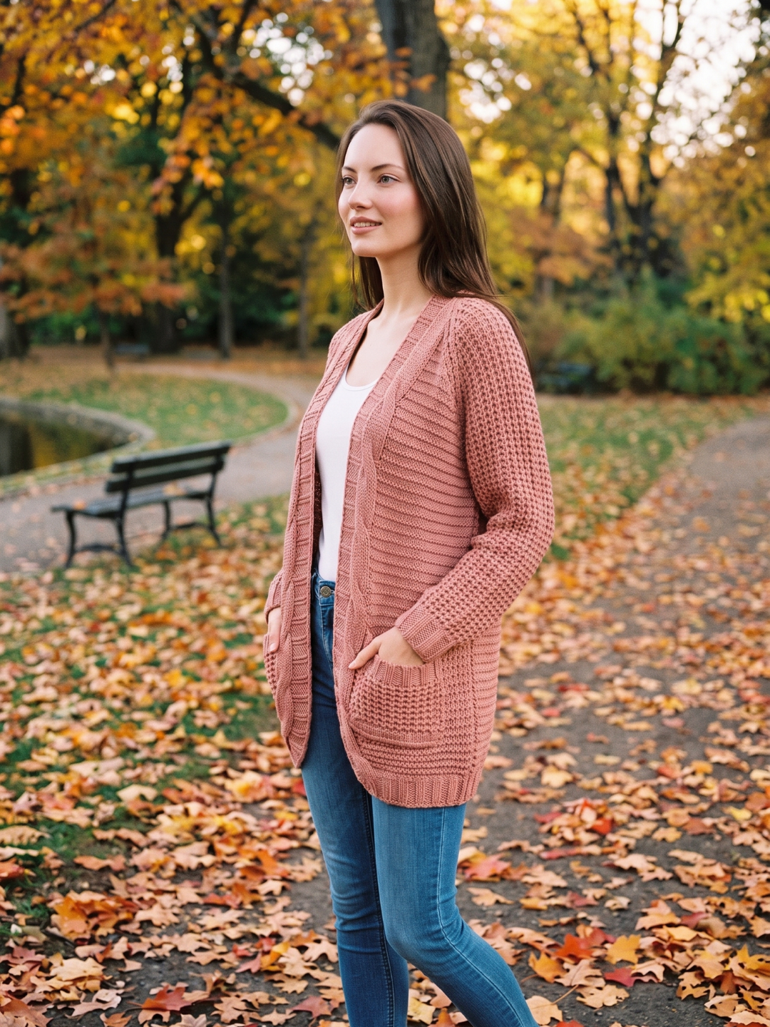 Virelle | Women's Open V-Front Batwing Knit Cardigan - Image 13