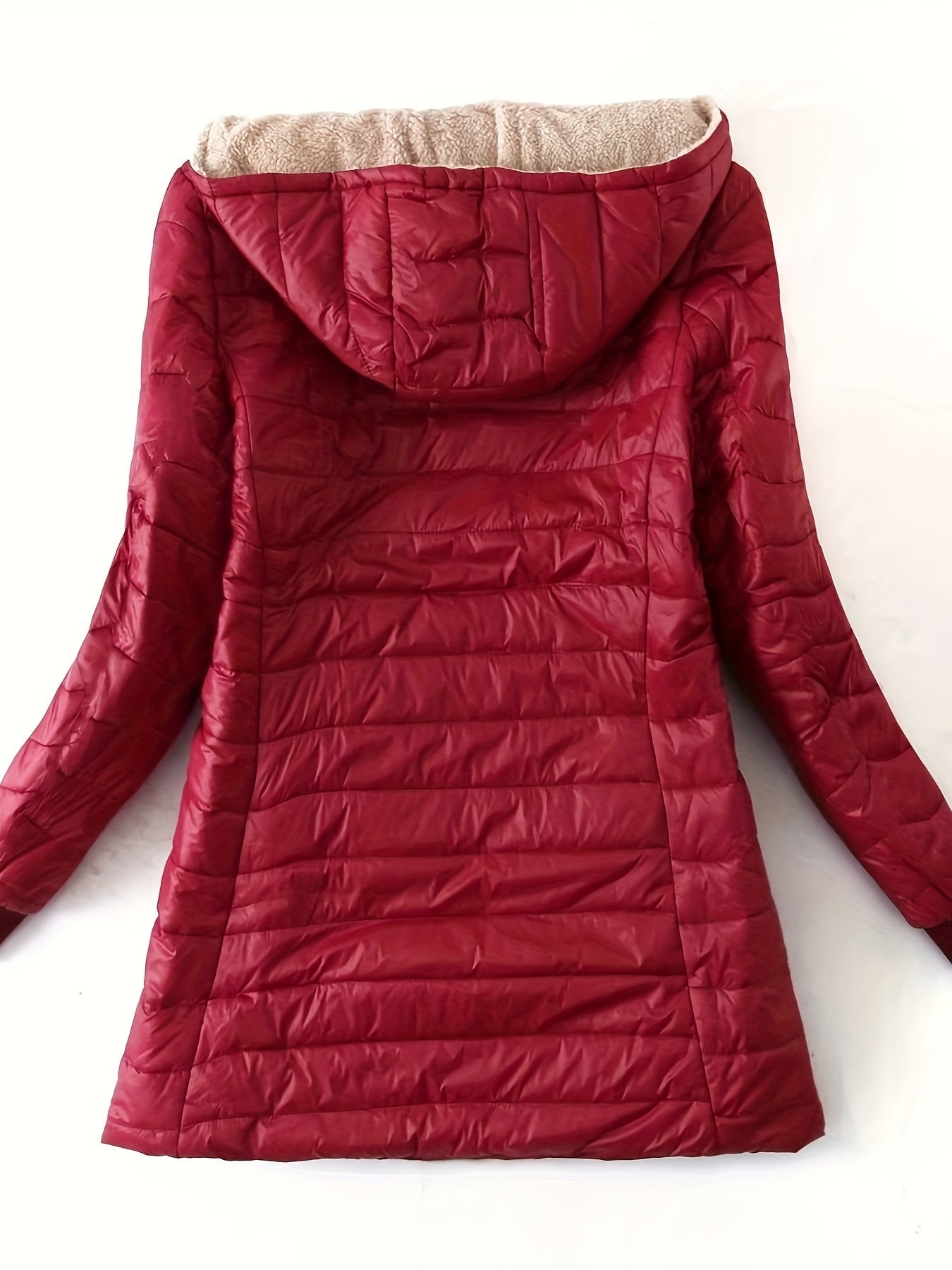 Elvanna | Women's Quilted Longline Coat with Ribbed Cuffs - Image 9